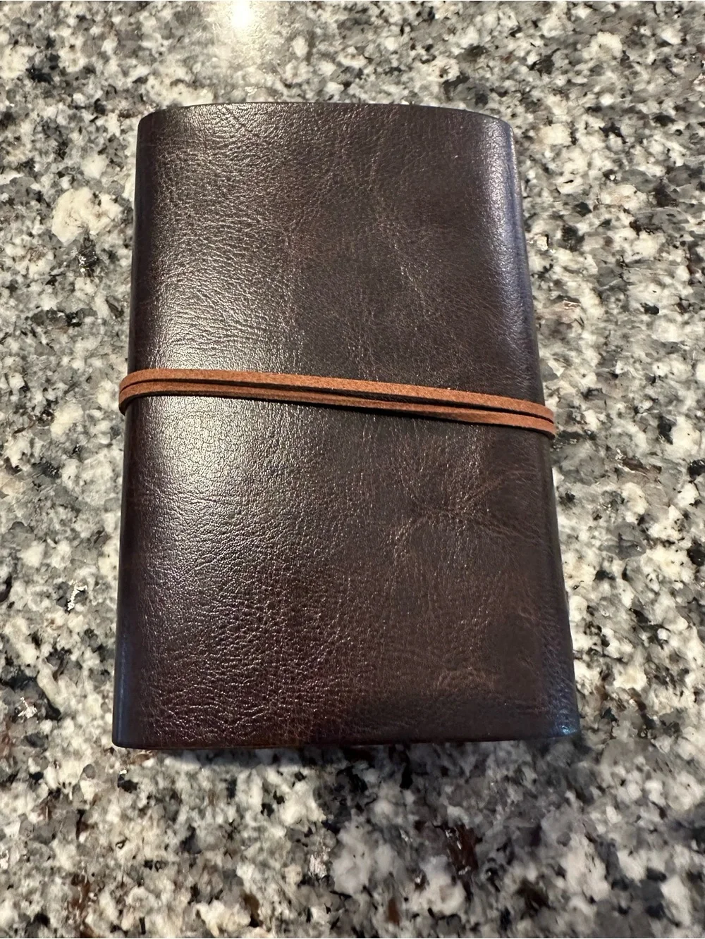 Tree-Embossed Journal with Leaf Charm - Brown